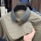 
JEEP SPIRIT new summer ice silk short-sleeved T-shirt for men's contrasting striped casual lapel POLO shirt cool top dad suit blue GR-9207 [ice silk cool] M 48 (suitable for 95-115Jin [Jin equals 0.5 kg])