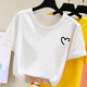 FHHUABD2025 Camiseta para mujeres Camiseta de hombro corta de manga corta Manio estudiante Top de color top de verano