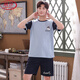 Langsha Summer Men's Pyjamas Plus Fat plus grande taille Cotton Men's Cotton Coton Colaire à manches courtes maison Youth Korean Style Malf Malf mandeve Thin 9928 [shorts shorts] l [Recommandé 100-130jin [Jin est égal à 0,5 kg]]]