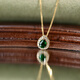 Muhuanshun 18k gold natural tsavorite water drop pendant, natural diamond inlaid gold, gorgeous and exquisite small water drop clavicle chain, pendant + Chopin chain