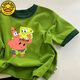 
G.DUCKKIDS boys and girls pure cotton short-sleeved T-shirt in summer new cartoon SpongeBob SquarePants half-sleeved children's fashionable top t 673 white [Papada Star hug SpongeBob SquarePants] 100