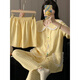 Velvet ártico Ropa para el hogar de gran tamaño para mujeres 2025 Nuevo verano Papelado de manga corta Sweet Princess Fengyunduo Pajamas Conjunto de tres piezas H9923 Frog Tear [estilo de solapa pequeña] M