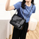 CALVIAKRIM2025 four-season new chain bag one-shoulder crossbody postman bag oil wax leather large capacity luggage genuine leather bag women black