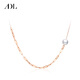 ANNE DE LOVE rose gold pearl 18K necklace women's light luxury jewelry gift best friend's birthday high-end