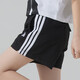 阿迪达斯 （adidas）女三条纹运动套装 夏季潮流时尚瑜伽跑步健身训练服舒适休闲衣裤 白色短袖T恤+黑色短裤/两件套 L