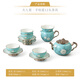 Lady Yongfengyuan (auratic) porcelain hand-painted blue 12-head/15-head ceramic teapot, lid, bowl, tea set, hand-painted high-end gift box packaging, 12 heads, 4 persons
