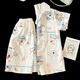 SHIRUMENG Pyjama pour enfants pour femmes shorts shorts Little Girl 2025 Nouveau Summer Princess Style Sweet Girl Cartoon Home Clothes 755 # Soft Skin-Friendly [SHORST SHORSS + Shorts] 110 Children's 8 Taille 100-110cm 30-40jin [Jin est égal à 0,5 kg]