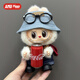 Labubu Cola Doll Vêtements Happy Factor Special Shake Glue Doll Labu Bu One, Two Generation Trendy Clothing Yellow Hat + Sport Salopes + Bottes courtes rouges Set 3 pièces