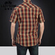 Classic Car High-End Pure Cotton Casual Kurzärmer Hemd für Männer 2025 Sommer dünne, atmungsfreie hautfreundliche neue lose karierte Hemd Military Green 5009 m