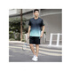 Playboy (Playboy) Running Running Sports Sports Sports Sports Men's Men's Men's Summer Style Plus Fat Plus Taille Sleeve Two Badminton Suit Blue 9902 L 90-110JIN [Jin est égal à 0,5 kg]