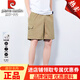 Pier Cardin Pure Cotton Casual Herren-Shorts im Sommer neuer Stil, modische Sportarten mittelpants loser Männer mit atmungsaktivem Fünf-Punkte-Hosen, Khaki 9215 XL (empfohlenes Gewicht 135-150Jin [Jin gleich 0,5 kg]))