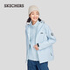 Skechers Rubik's Cube series men's and women's three-in-one polar fleece jacket jacket L424W168 baby light blue/022G/women's L