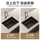 Jiumuwang Black Nano Spüle Single Tank 304 Edelstahl Küchenwaschbecken Handwaschbecken eingebettetes Großgröße Undercounter Basin Schwarz Goldstahl Nano 4840 [Standardpaket]