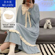 Nagatu extended version comes with chest pad nightgown short sleeves loose student pajamas for women in summer princess style dormitory can be worn outside [with chest pad] 16853 additional version M