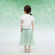 Balabala Children's's Clothing Girls Kirt-Face Jirt Children's Suit 2025 Été Nouvelle chemise Broidered Jupe courte Nouveau Tone blanc et vert de style chinois 00314 90