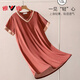 
Yalu 2025 new nightgown women's pajamas summer ice silk high-end short-sleeved sexy dress real home clothes off white 9926 M 160