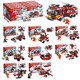 Kinder kompatibel zusammengebaute Bausteine di kleine Partikel 8-in-1 Feuerwehrwagen Neujahrs-Urlaubsblockspielzeug M5009 [transparente Abdeckungsbeleuchtung] 175