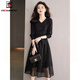 AEMAPE high waist mesh large hem A-line half-length gauze skirt 2025 new summer design simple and fashionable mid-length skirt 9902 long gauze skirt black one size (95-130Jin Jin equals 0.5 kg)