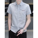 Yianta Snow Anta 2025 summer ice silk casual shirt men's top versatile short-sleeved hot-free fashion brand handsome shirt men 854 green 2XL 135-150Jin[Jin equals 0.5 kg]