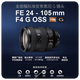 Sony FE24105 2470 24240 1635 70200 100400 70300 full frame lens FE 24-105mm F4 G master lens