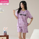 Modal para mujeres Pajamas de manga corta Mujeres ropa de algodón de algodón de verano El verano se puede usar fuera de la primavera casual y otoño lindo estilo delgado gxt6636 m (recomendado 75-95 Jin [Jin es igual a 0,5 kg])