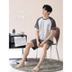 Hailan Home's 2025 summer striped pajamas new summer teenager short-sleeved boys' home clothing men's HDE-9928 4XL men: [Suggested 180-220Jin [Jin equals 0.5 kg]]