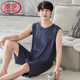 Langsha Pyjamas Herren Sommermodal Baumwollseide Ärmel und Shorts Herren Sommer Dünne Eissäure-Sommer-Kleidung 1048 Hellgrün L (170 Größen) empfohlen, Gewicht 120-140 Jin zu tragen [Jin gleich 0,5 kg]