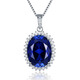 Princess Yingxin Oval Tanzanite Sapphire Necklace Pendant Children's Clavicle Sterling Silver Versatile Colored Treasure Does Not Fade Color Main Stone 15X20mm No Chain