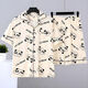 Mu Fengqing men's pajamas summer thin short sleeve shorts cartoon student teenager plus size summer home clothing set [HZ#3271] double short set M [70-100Jin[Jin equals 0.5 kg]]