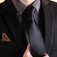 GLO-STORY Zipper Tie Father's Day Gift 8cm Men's Business Formal Fashion Tie Gift Box Black
