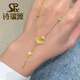 Libiao 5G gold ginkgo leaf necklace for women 999 pure gold Sansheng apricot set chain new leaf tassel gold necklace gold ginkgo leaf necklace about 7.8 grams