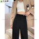花岚娜（HUALANNA）2022年新款女装冰丝裤子夏季女薄款显瘦女士裤装小个子学生韩版宽 1047咖色(小个子) S 70-90斤