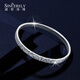 Shengshi Qiyuan (SHENGSHIQIYUAN) platinum bracelet for women pt950 platinum platinum bracelet for women semi-solid new crushed ice bracelet bracelet bracelet inner diameter 53mm weight 18.17 grams thick about 5mm