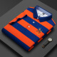Lisheng Lifa 2025 Summer Nuevo algodón de mediana edad puro Camiseta de algodón corto de algodón corto Base de rayas de solapa delgada 3882 White M