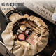 Shouli lazy cosmetic bag for women ins portable large capacity cosmetics storage bag travel waterproof bag drawstring toiletry bag large capacity closes in one second almond white