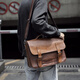 
POLO retro Crazy Horse PU leather postman bag shoulder bag trendy men's new style cross-span bag business casual briefcase electric black 1
