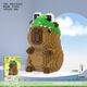 LDVEP New Year cow puppy building block assembly Teddy toy Bichon Bear Erha Shiba Inu Zodiac Ox Children's Toys 7374 Sitting Sonic 33*24*6