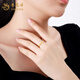 Lao Fengxiang Gold Ring Crushed Ice 999 Pure Gold Ring National Inspection Certification Valentine's Day Confession Gift Small Weight Crushed Ice Ring - Hard Gold Version - No. 12 - 1g