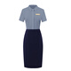 
Washing hip skirt professional suit gray shirt suit waist-closing top high-end front desk work administrative work clothes summer gray short-sleeved shirt (17087) S
