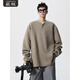 CHENSHAUNG solid color 300Jin Jin is equal to 0.5kg sweatshirt men's fat Henry collar long-sleeved T-shirt extra large size simple outdoor casual bottoming shirt jacket black 8XL recommended 270-300Jin Jin is equal to 0.5kg