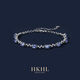 HKHL with certificate 925 silver natural tanzanite sapphire bracelet for women, light luxury bracelet, birthday gift for girls, natural tanzanite bracelet, certificate + light luxury gift box
