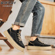 Baofeilua brand men's shoes 2025 autumn new sports board shoes men's soft sole casual shoes men's invisible inner height-enhancing shoes men 9926 black [leather surface]-enhancing height 8cm 41 sports code