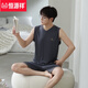 Hengyuanxiang Herren-Weste Shorts Pyjamas Sommermodal Sommer Dünne Plus-Größe Home Clothing für junge Menschen können Anzüge Store-12026 [Modal Anzug] l [vorgeschlagen 100-140jin [Jin gleich 0,5 kg]]]