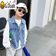 G.DUCKKIDS男童牛仔马甲春秋款2025新款儿童马夹背心中大童坎肩外套男孩衣服 蓝色(后背数字)单马甲 130 cm