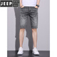 JEEP SPIRIT牛仔短裤男夏季薄款水洗五分裤潮流百搭弹力休闲中裤子男 867-1黑灰 28 (2尺1)