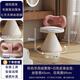 Yate rotation tabouret de maquillage de style crème de chambre à coucher de chambre pour filles chaise de table de chambre à coucher de chambre haut de gamme back-backRack arc archet mignon rose [back-coussin en velours d'agneau + coussin en cuir]