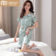 Modal 2025 new nightgown women's pajamas summer ice silk short-sleeved sexy dress silk home clothes white oak 9923 M 160