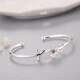 KZD Old Phoenix 999 pure silver bracelet temperament flower inlaid diamond sterling silver bracelet women's silver bracelet