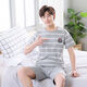 Mu Fengqing Sommer-Herren-Pyjamas Baumwolle plus Fett Plus Size New Herren Home-Kleidung kurzärmelige Jugendkoreanische koreanische Art dünne halbärmelige 9928# [Kurzärmel-Shorts] L [90-125jin [Jin gleich 0,5 kg]]