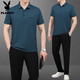 
Playboy (PLAYBOY OUTDOOR) Daddy Summer Ice Silk Short Sleeve T-shirt Sports Set Men's Summer Middle-aged and Elderly Father's Day Casual Running Set 687-Hu Green [Short Sleeve + Shorts] 2XL [140-160Jin [Jin equals 0.5 kg]]